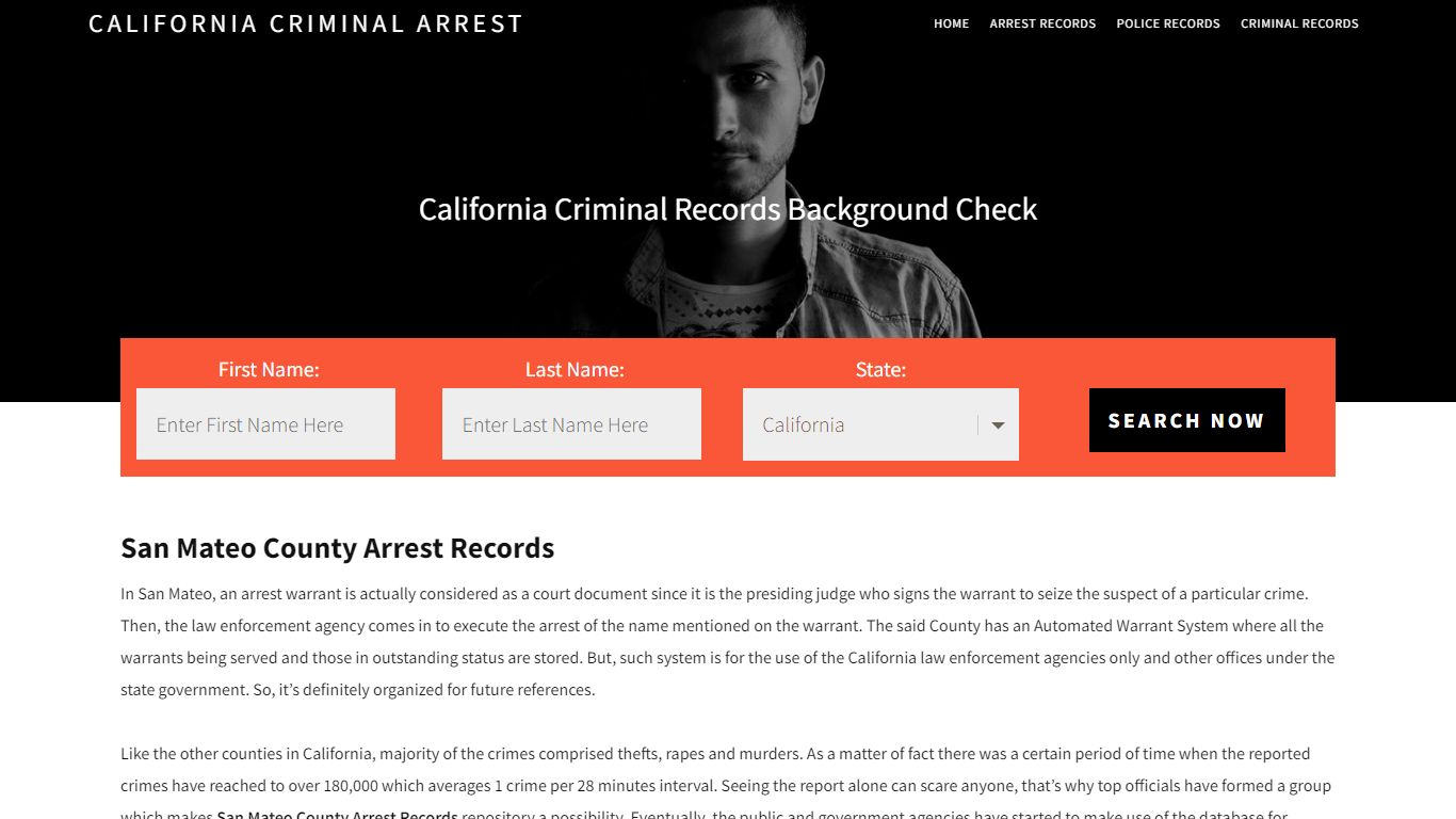 San Mateo County Arrest Records - California Criminal Arrest